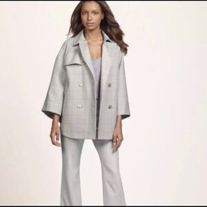 Limited x Scandal grey plaid trench cape